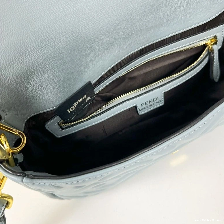 Affordable Nappa Sky Motif In Baguette Bag Fendi Blue FF Medium Leather 0727